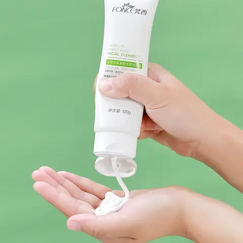 FONCE 카멜리아 아미노산 페이셜 클렌저 부드럽게 얼굴을 클렌징하고 유분 조절, 보습, 블랙헤드 제거, 세안 폼