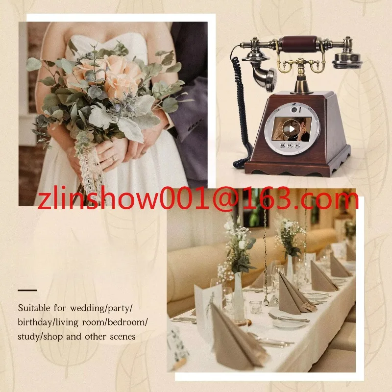 New Retro Phone Video Guestbook - 128GB Memory, HD 1080p Recording for Weddings & Events - Factory Direct Wholesale