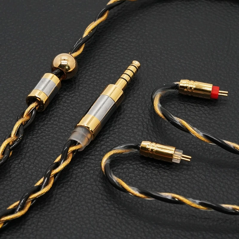 XINHS R28 4-Kern Schwarz-Gold OCC Einkristall-Kupfer Vergoldet Silber Palladium Graphen Hybrid Kopfhörer-Upgrade-Kabel 4,4mm – Detail 8