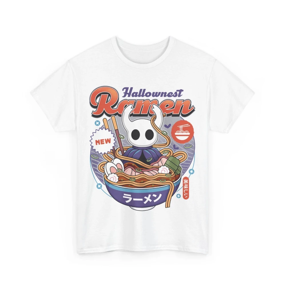 Hallownest Ramen Vintage Unisex T-Shirt Hollow Knight Video Game Graphic Short Sleeve Women's T-shirts for All-Season Unisex