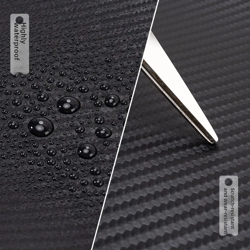 0.8mm PU Carbon Fiber Faux Leather Self Adhesive Sticker for Upholstery Interior Car Leatherette Quilted Cars DIY Material