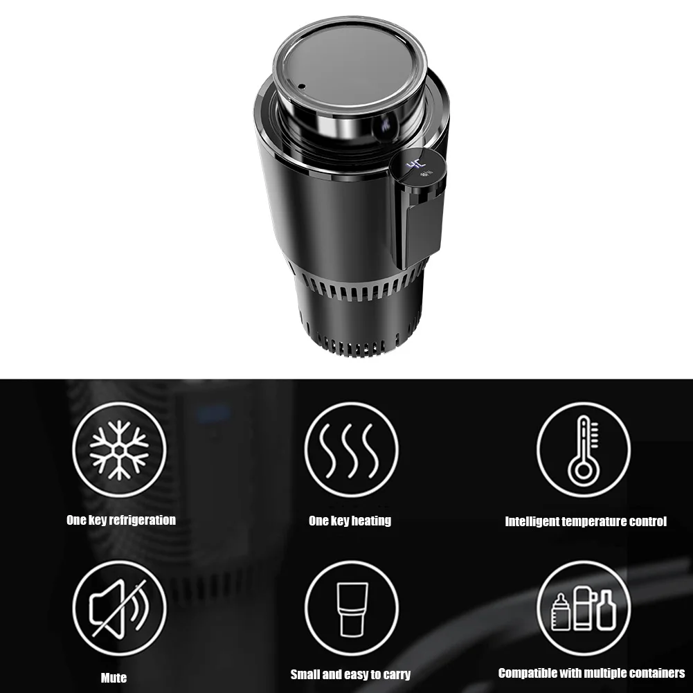 Electric Coffee Milk Mug 12V Vehicle Heating Cup Car Heating Cup with Temperature Display Beverage Bottle Can Cooler Kettle