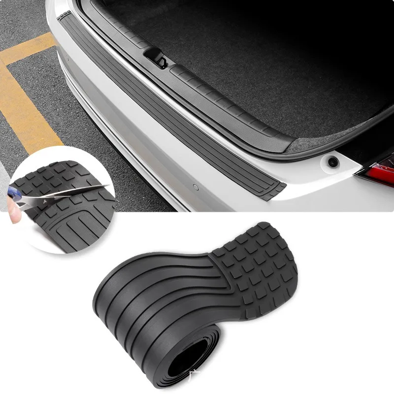 1pc New 104cm * 8.5cm Car Trunk Protection Pvc StripS SUV Widen Thicken Rear Bumper Crash Bar Can Be Freely Cut Secure Threshold