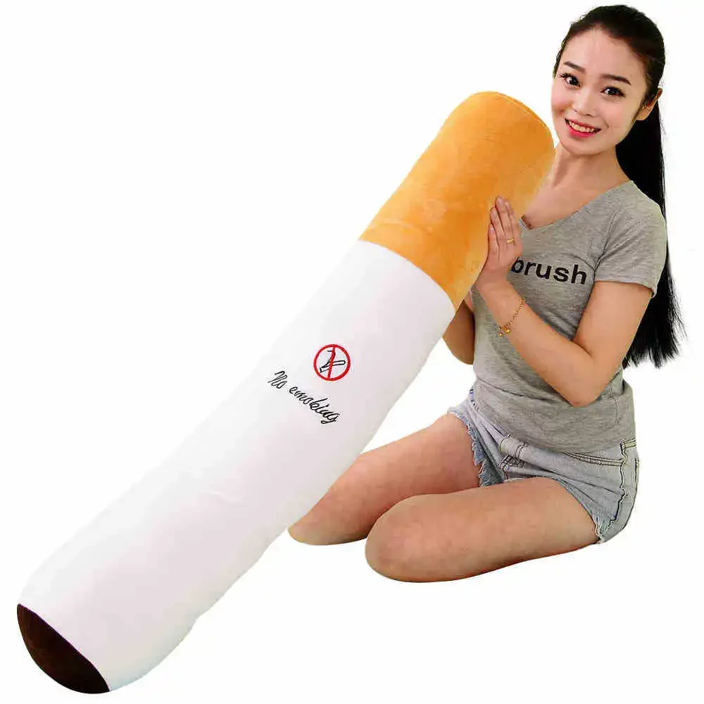 

50cm Funny Smoking Cylindrical Sleeping Cigarette Pillow Smulation Plush Toys Fashion Boyfriend Birthday Gift