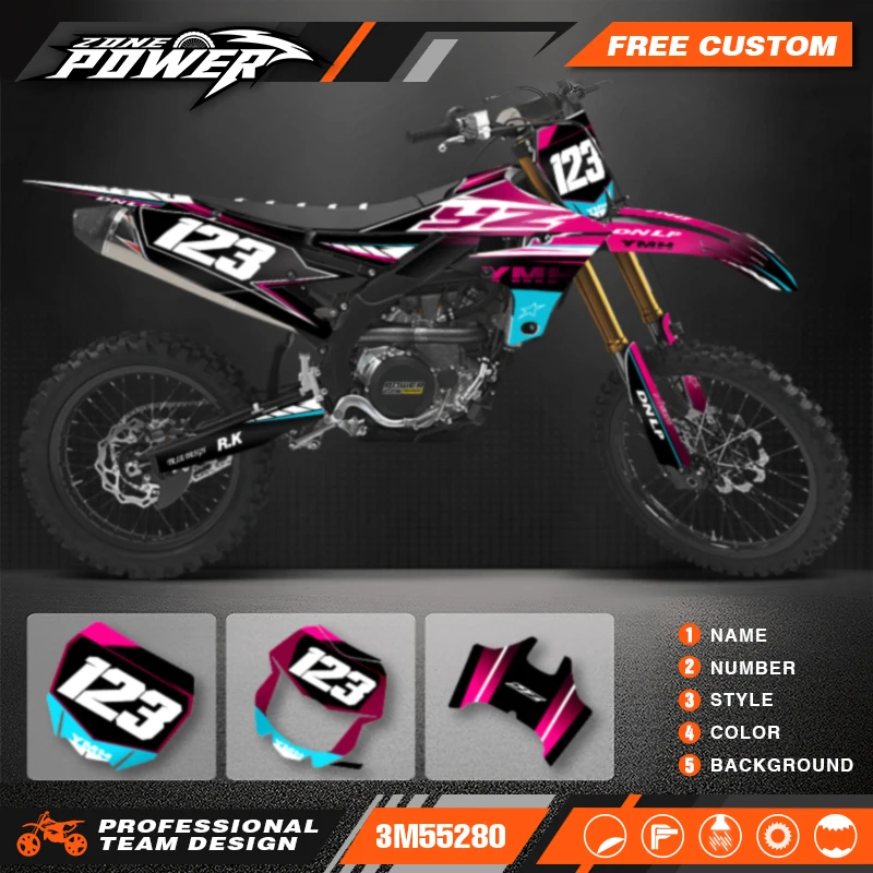 Powerzone For Yamaha YZF250 19-23 YZF450 18-22 WRF450 19-22 WRF250 20-23 Custom Backgrounds Graphics Decals Sticker Kits  27