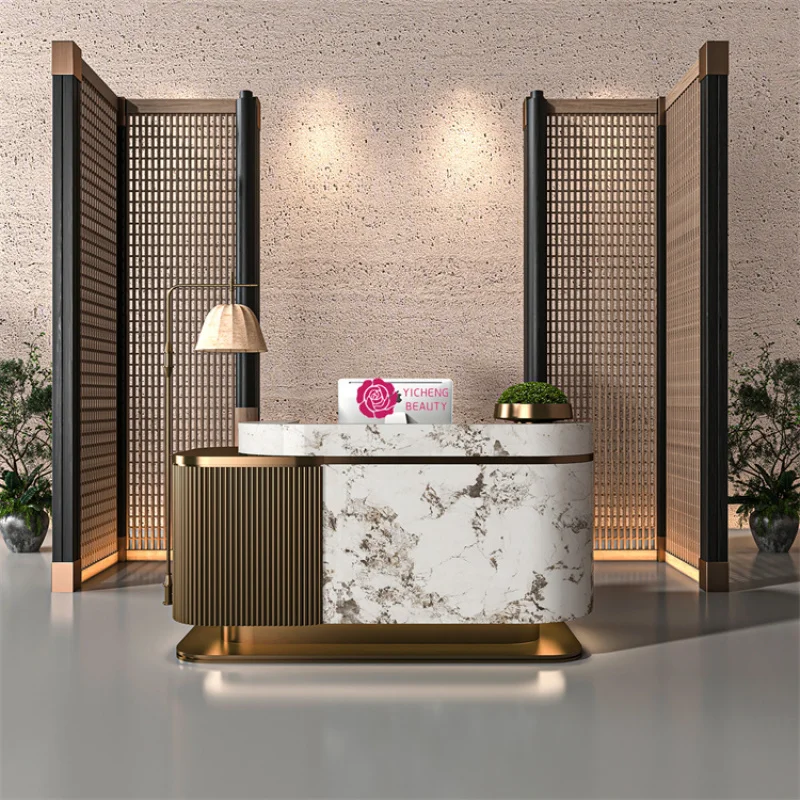 Custom.Yicheng Beauty مخصص الفولاذ المقاوم للصدأ بار ماكينة تسجيل المدفوعات النقدية الخفيفة الفاخرة الراقية متجر ملابس الفندق شركة الطلاء Fron