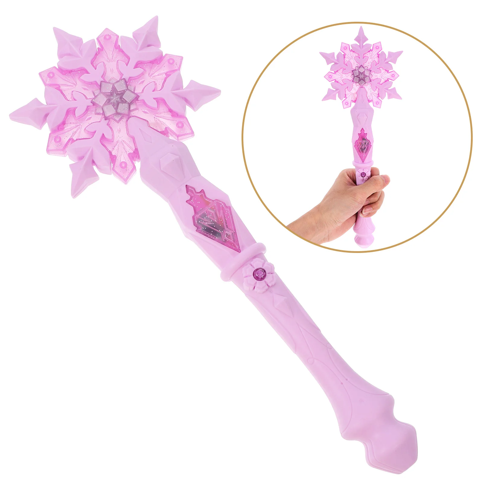 Light Up Princess Wand Toy Snowflake Light Sound Sticks Kid Cosplay Girls Glowing Wands Christmas Children Toys Glowing Wand