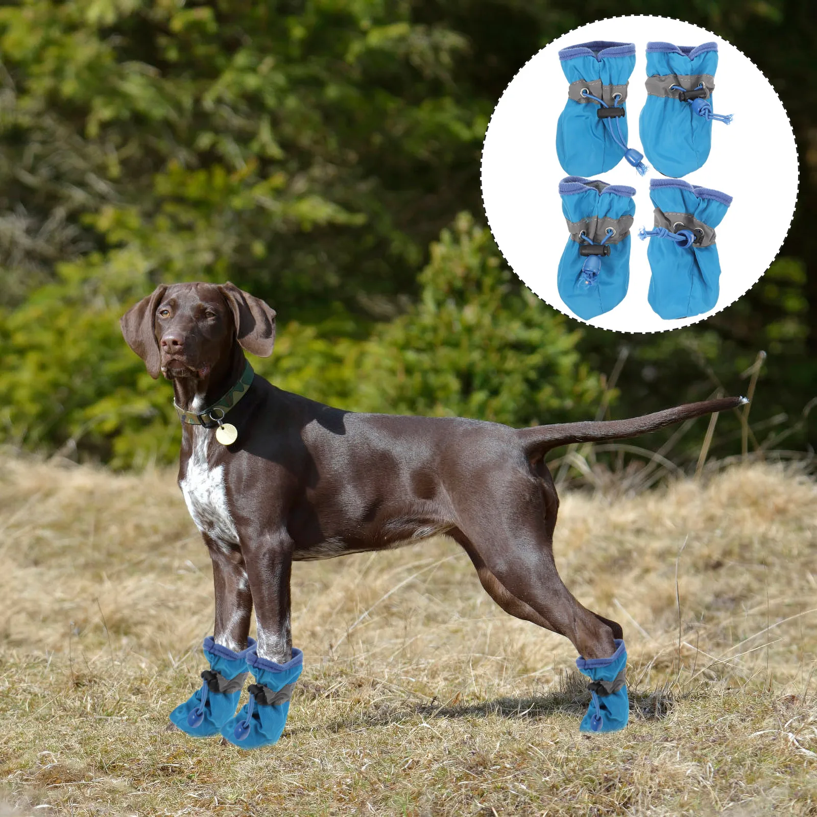 

4 Pcs Dog Waterproof Boots Paw Covers for Dogs Puppy Small and Medium Protectors Booties