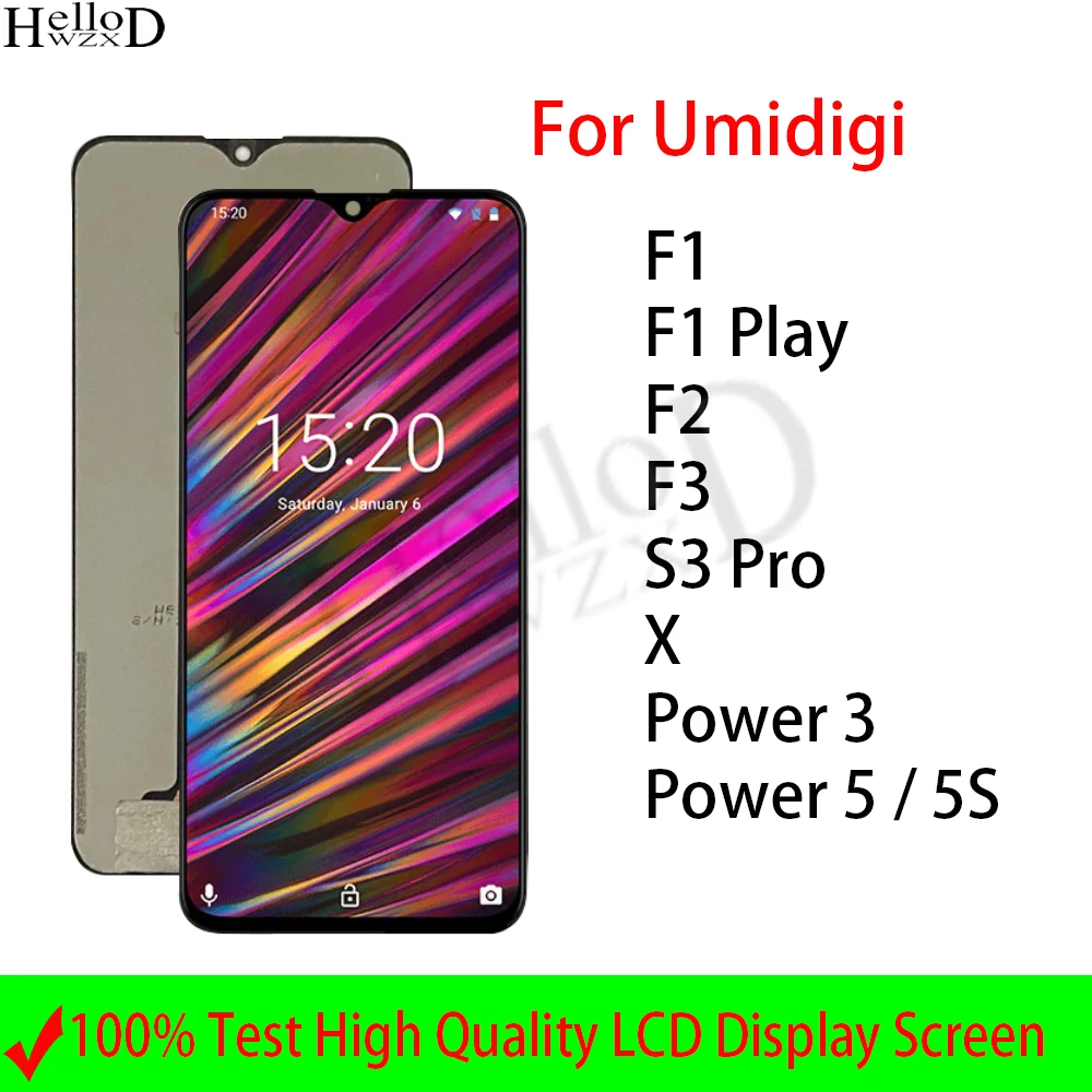 For Umidigi F1 F2 F3 X S3 Pro Power 3 5 5S LCD Display Touch Screen Digitizer Assembly For Umidigi F1 Play Replacement