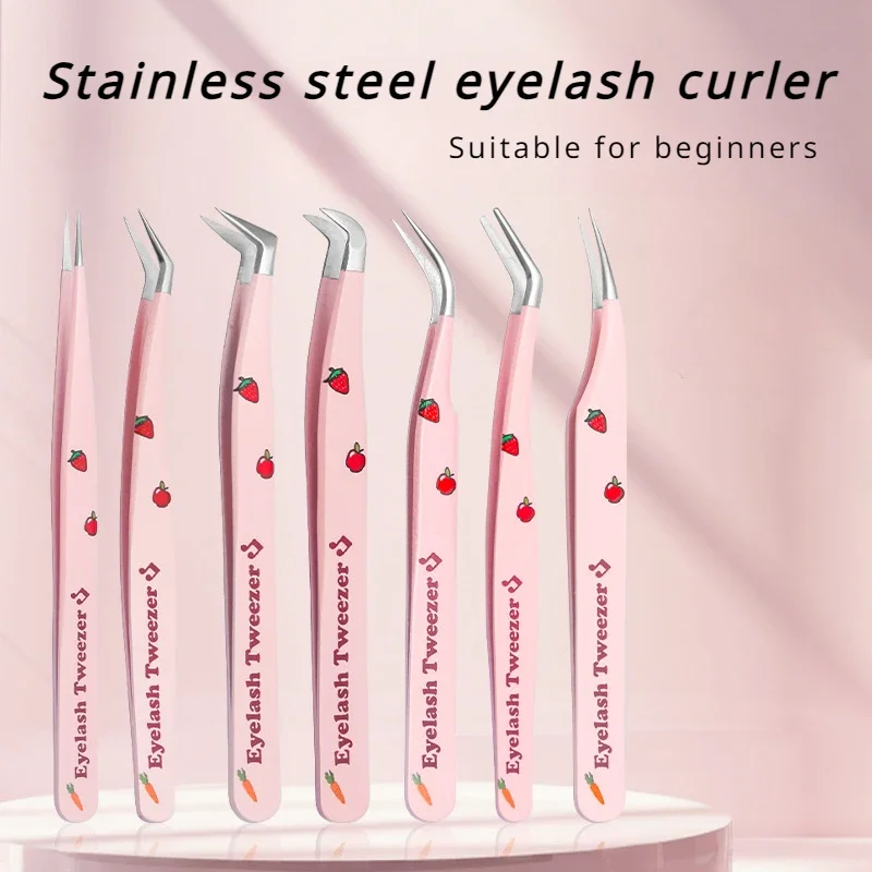 Eyelash Artist Assistant Stainless Steel Eyelash Curler False Eyelash Tweezers Set High-precision Blooming