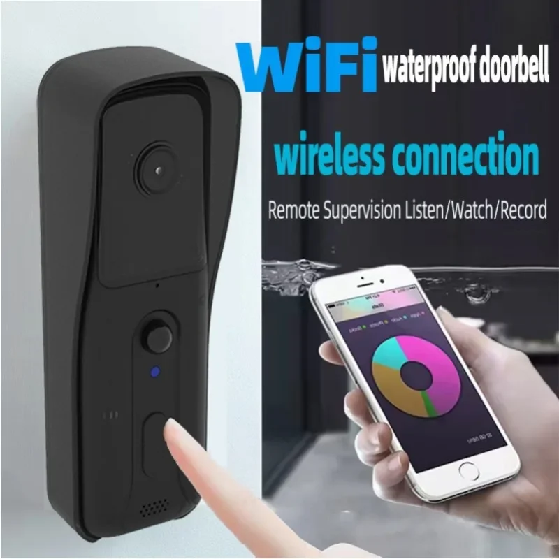

1080P умный водонепроницаемый уличный беспроводной домофон 2,4G Wi-Fi видео дверной звонок с источником питания переменного/постоянного тока беспроводная камера