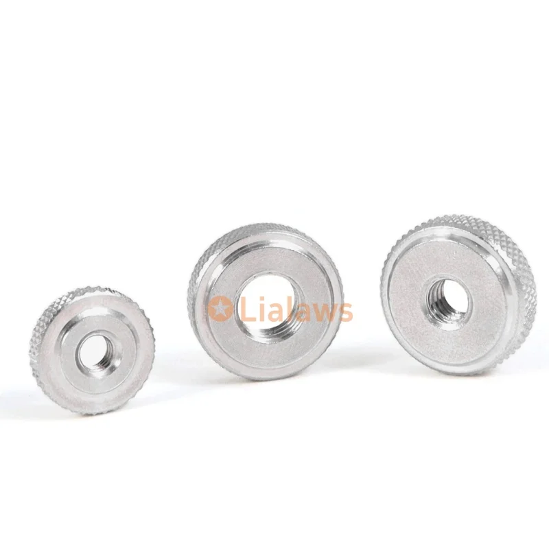 1 Stück 1/4 3/8 Edelstahl-Rändelmutter, hoher Kopf oder kleiner Schritt durch/blindes Loch, gerändelt, handfest anziehen, Bolzen, dekorativer Nai