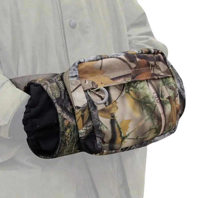

Hand Warming Muff Hunting Fleece Hand Muff With Front Pocket Waterproof Hand Warmer Muff With Adjustable Neck Strap For Hunting