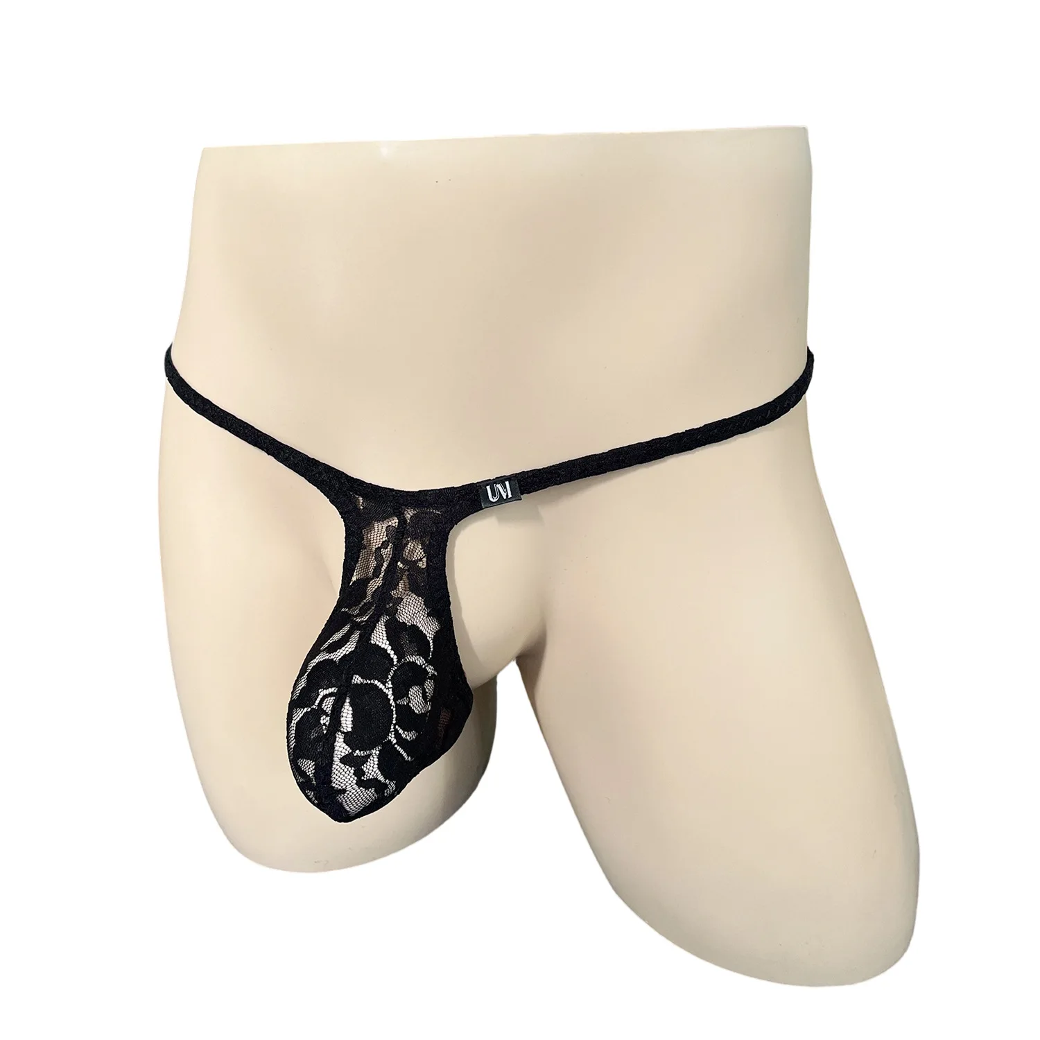 Sexy Men Low Waist G-string Slim Waist Thin Crotch Large Pouch Breathable Male T Thong Underwear