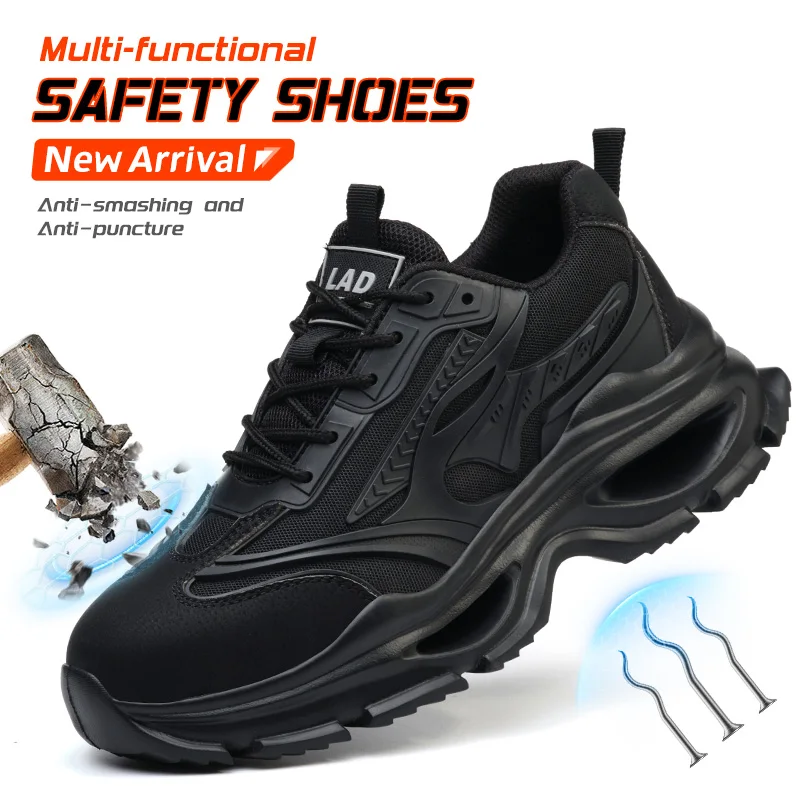 LEIANDUN Men's Work Shoes Are Lightweight, Soft Soled, Comfortable, All Season Anti Smashing And Protective Safety Shoes