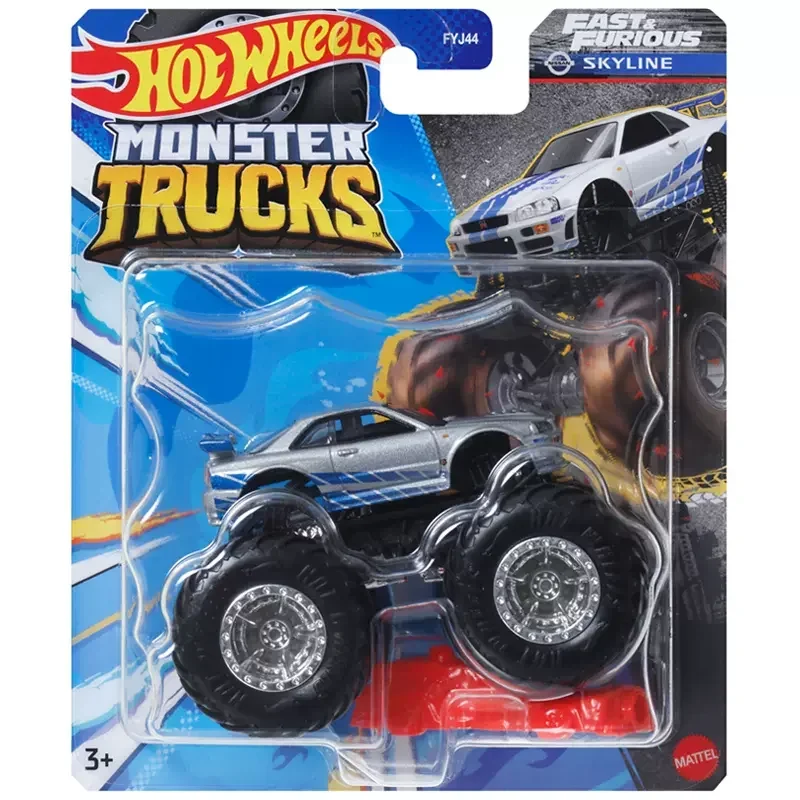 Original Hot Wheels Car Monster Truck 1/64 Diecast Boy Toy Fast & Furious Nissan GTR Bone Shaker Piran Duckn\' Roll Birthday Gift