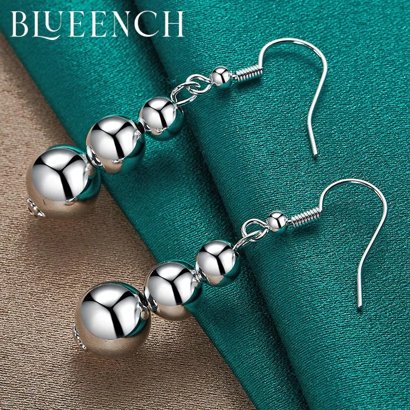 Blueench 925 Sterling Silver Ball Simple Earrings for Women's Party Birthday Gifts Temperament Fashion Jewelry