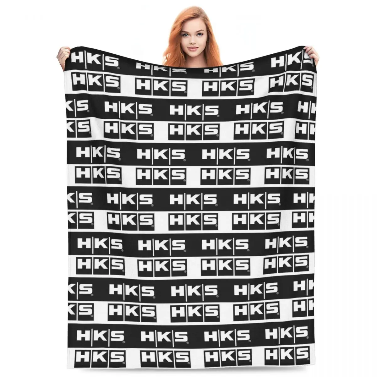 

HKS Vintage Logo Blanket Soft Warm Flannel Throw Blanket Bedding for Bed Living room Picnic Travel Home Couch