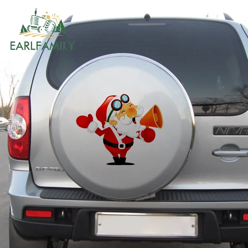 EARLFAMILY 43cm x 34.4cm for Christmas Car Stickers Vinyl Material Decal Waterproof Sunscreen Motorcycle Decals Decoration