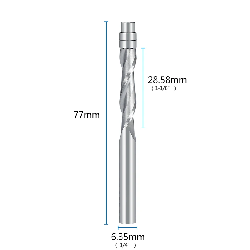 HAMPTON Router Bit 2 Flöte Flush Trim Router Bit mit Lager Geführt 1/4 Schaft Hartmetall-schaftfräser BIS Cut CNC holz Fräsen Cutter