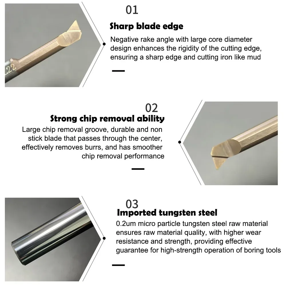 MPR Small Diameter Copy Boring Tools Tungsten Steel Carbide CNC Machine Seismic Resistant Inner Boring Hole Tool