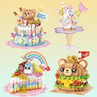 Cute Bear Cake Ice Cream Burger Desktop Decoration, Building Blocks, Birthdays Gift, Christmas Gifts