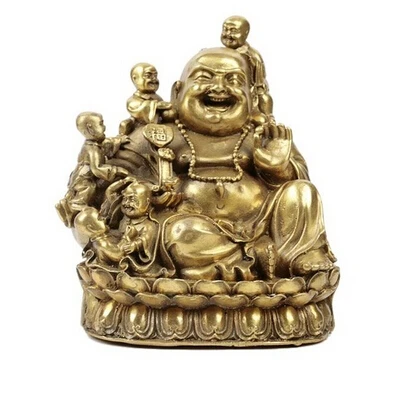 

Copper Brass CHINESE crafts decor ation Asian Copper Small maitreya buddha god of longevity lucky buddha maitreya