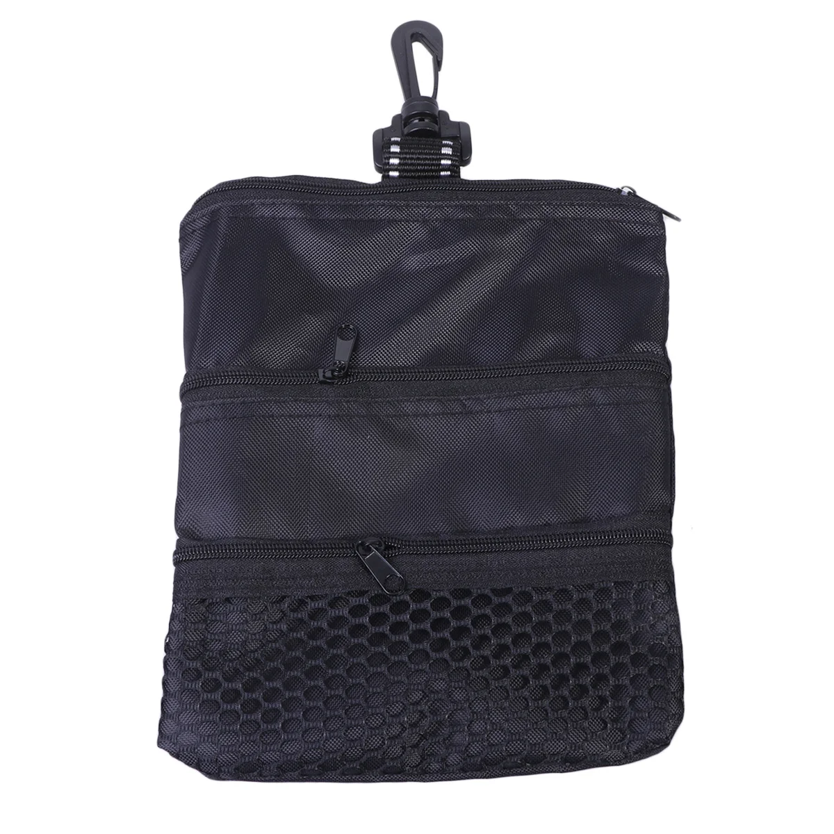 

1Pcs Durable Golf Tee Storage Bag with Zipper Closure and Mountaineering Buckles Black Pouch Holder Tee Bag Accessories