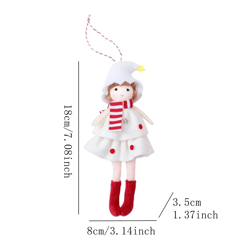1pcs Elegant Christmas Angel Cake Dress Girl Hanging Ornament, Xmas Tree Home Party Hanging Decorations Supplies