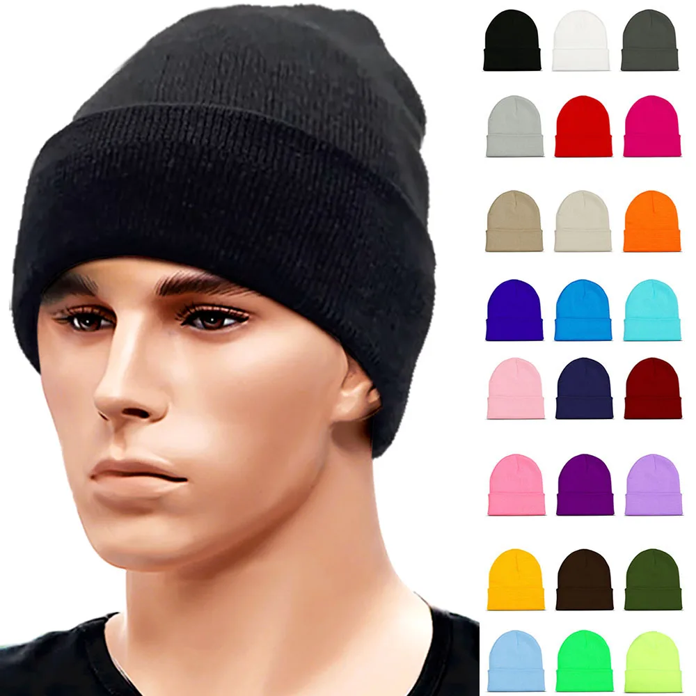 

24 Colors Unisex Beanie Hat for Men Women Winter Knit Caps Soft Ski Hat