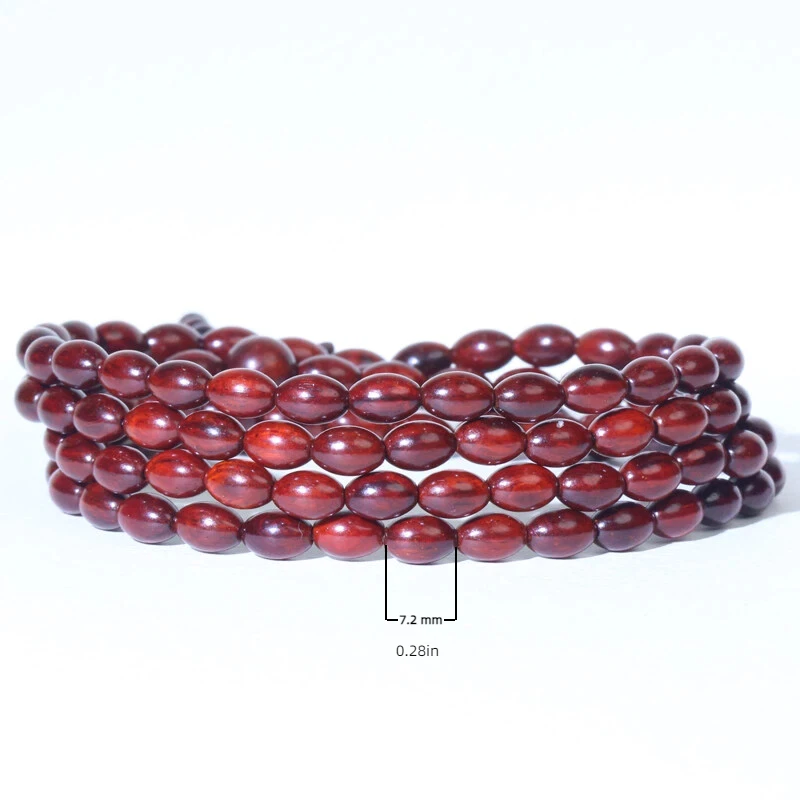 Indian Sandalwood Rosewood Rice 5mmx7mm Wooden Necklace Bracelet 108 Wooden Bead Bracelet Necklace Bracelet Yoga Zen