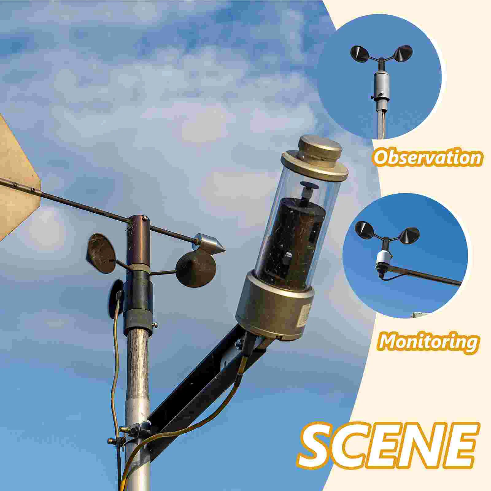 Anemometer Wind Cup Sensor Gauge Air Flowing Replacement Speeds Measurement Cnditioner