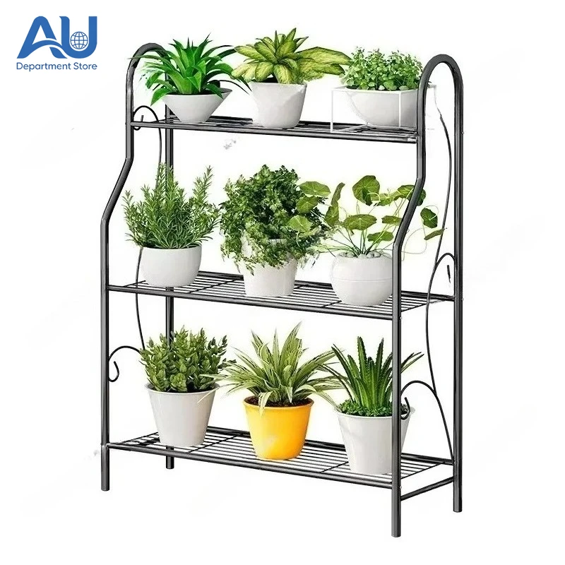 new Ironwork Plant Shelves Balcony Flower Stand Multi-Layer Planters for Indoor Ironwork Plants Garden Indoor Outdoor Shelf
