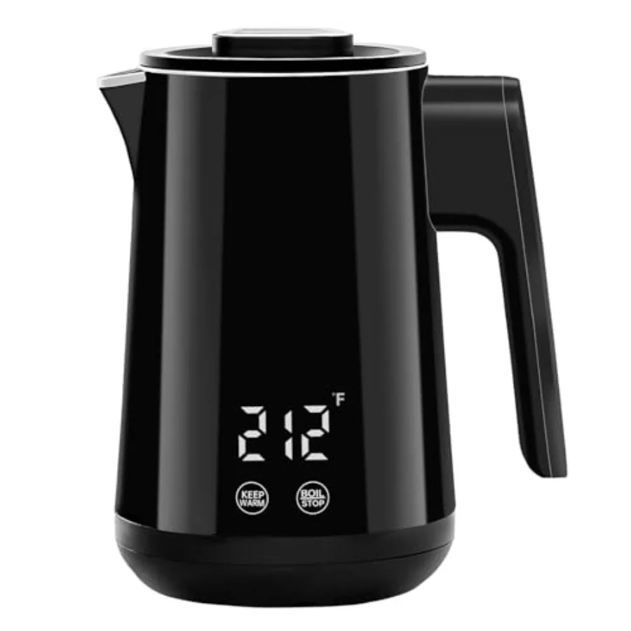 

® 850ml Small Electric Kettle Temperature Control, 800W Double Wall Electric Tea Kettle of 304 Stainless Steel, 5 Temp Presets,