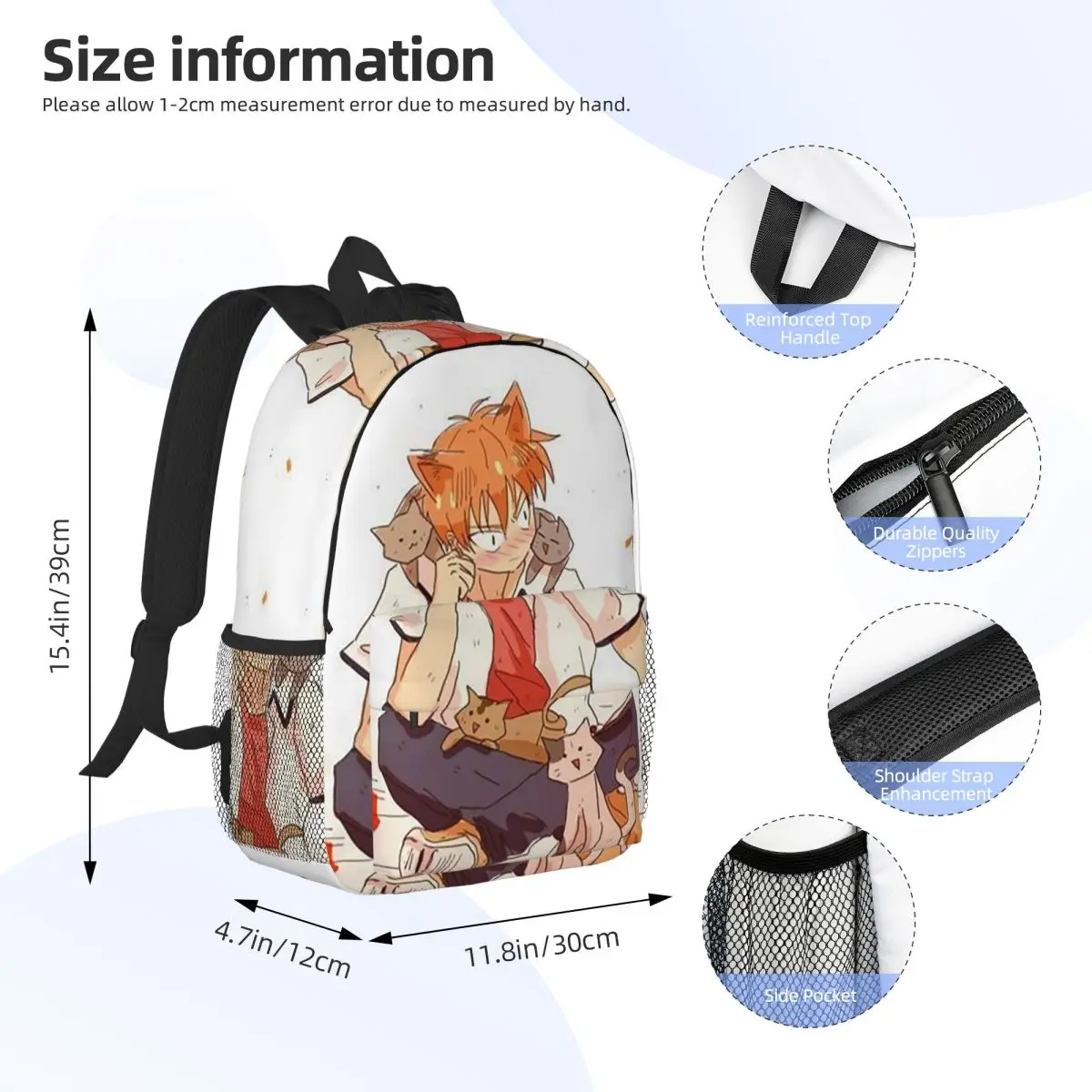 Fruits Basket Anime Backpack Daypack Large Capacity Boys Girls BookBag Shoulder Bags for Men Women Kids School Bag