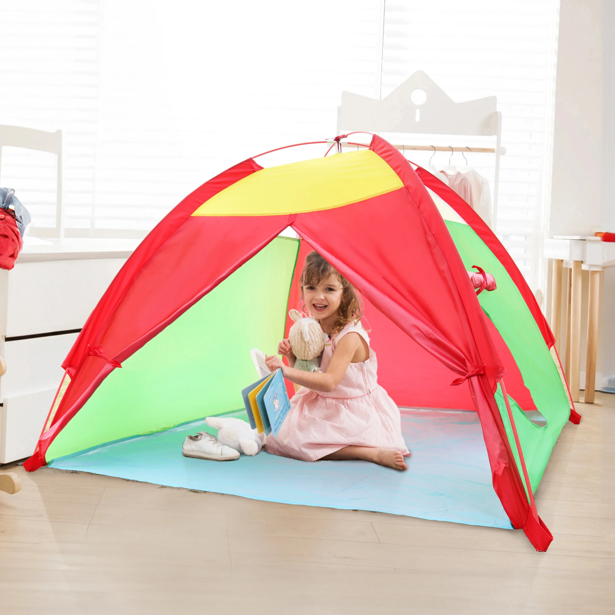 Tente de jeu pour enfants, maison de jeux pour garçons et filles, ensemble de tente de plage pop-up imaginative pour tout-petits, cadeau amusant d'intérieur et d'extérieur