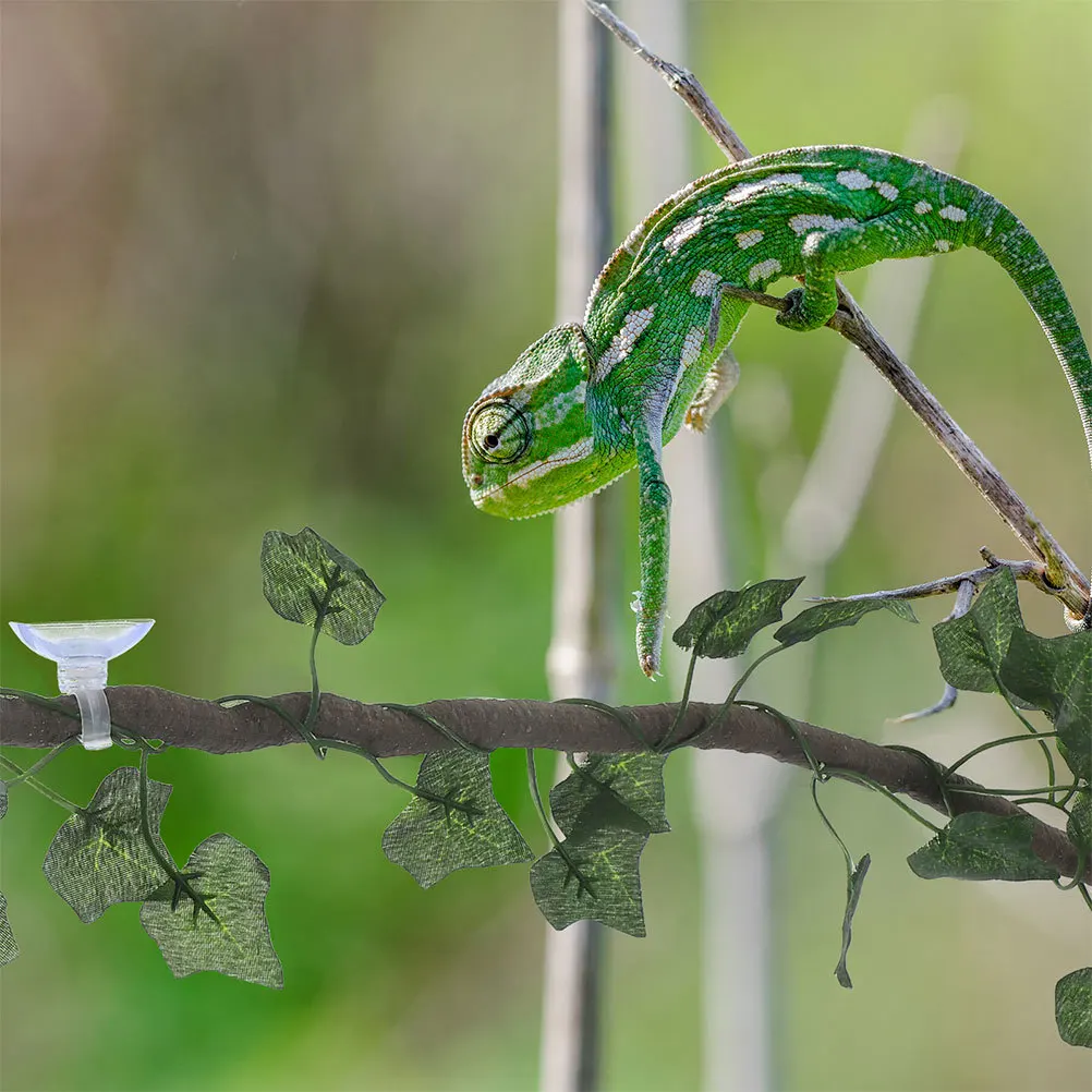 

1 set 1 Set Reptile Climbing Vine With Artificial Leaves Flexible Fake Vines For Terrarium Reptile Tank Accessories Decorative