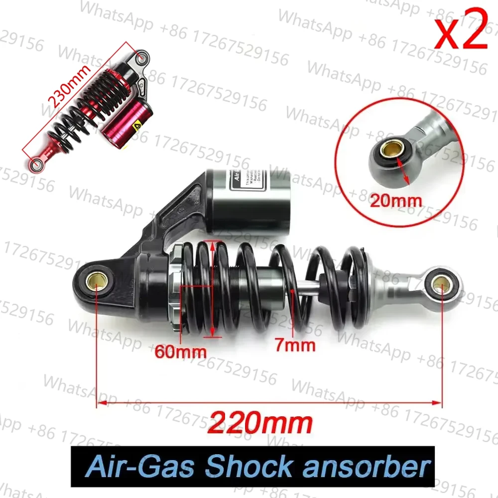 Nitrogen Rear Spring Gas Shock Absorber Springs Suspension For E-Bike Electric Harley Scooter ATV Quad Go karts 220mm / 230mm