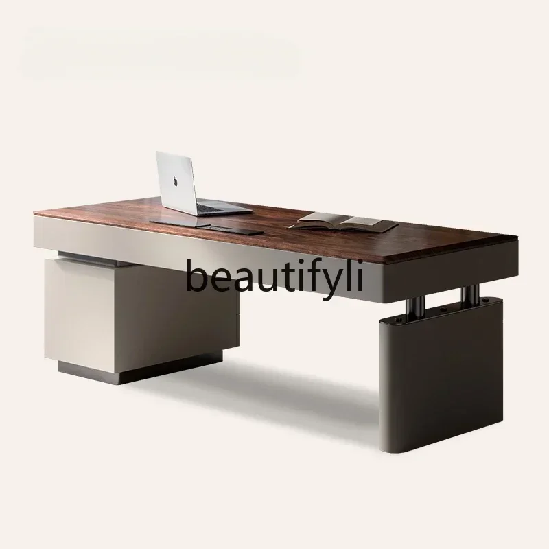 Y183Desk black walnut Italian light luxury modern study home boss office computer deskQ