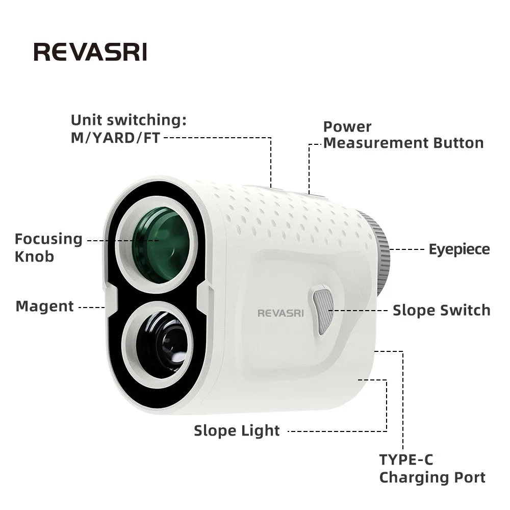 Лазерный дальномер REVASRI для гольфа, 1000 ярдов, лазерный измеритель расстояния со скошенным телескопом