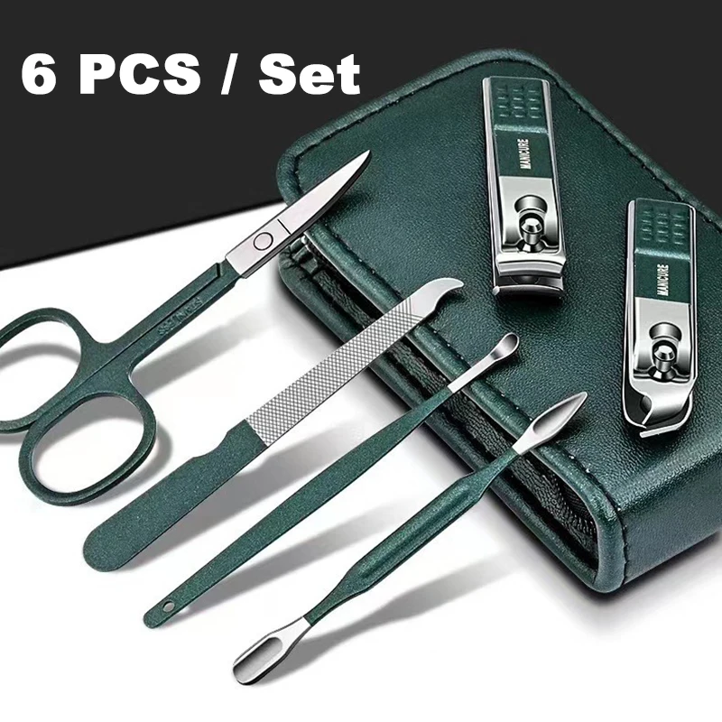 6 Piece Household Nail Scissors Set High End Mens Womens Special Nail Clippers Portable Manicure Beauty Tools Suit Unisex