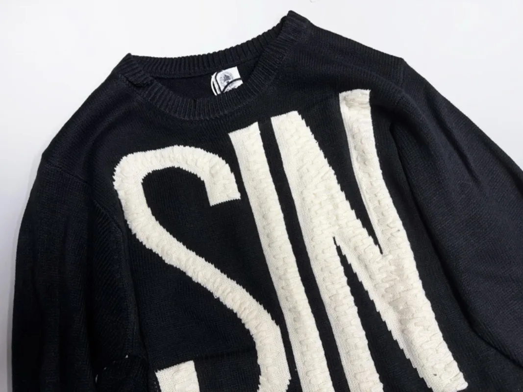 2026ss SAINT Knitted Sweatshirts High Street Men Women Casual Loose Round Neck Hiphop Sweaters