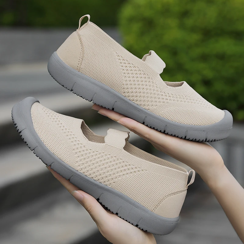 

Women Elastic Fabric Soft Sole Walking Outdoor Anti Slip Comfortable Cover Wearing Casual Shoes Breathable Vulcanized Shoes