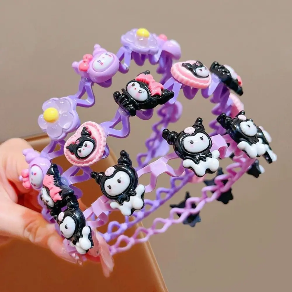 Kawaii Sanrio Kuromi Headband My Melody Cinnamoroll Sharks Tooth Hair Comb Hair Tiara Jewelry Headwear Gift For Girls