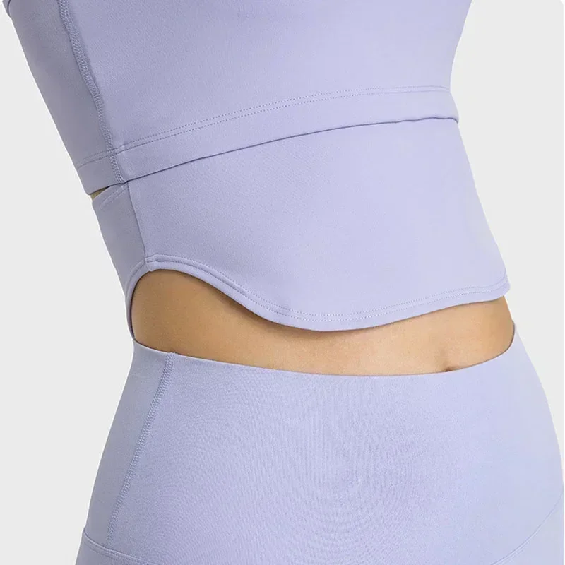 Canottiere da Yoga senza cuciture al limone canottiere da Fitness a forma di I lavorate a maglia a coste abbigliamento sportivo da palestra per donna collant da corsa Push Up Workout Top