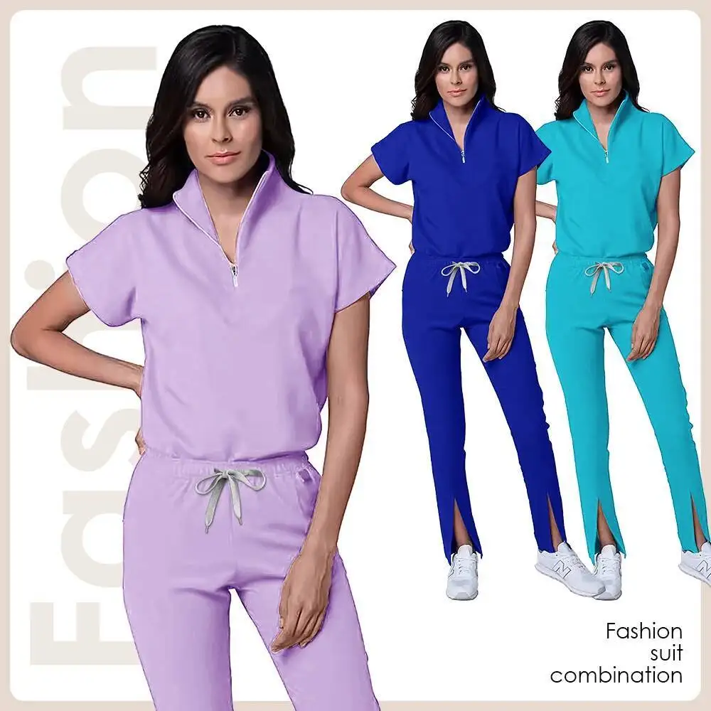 

Hospital Surgical Scrubs Tops Pants Nurse Nursing Workwear Doctors Clothes Accessories Medical Uniform Elastic Scrub Set
