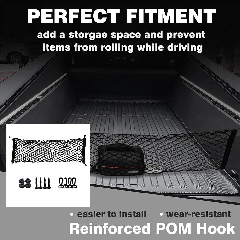 110cm Car Trunk Net Adjustable Elastic Rear Cargo Mesh Organizer with Hooks Universal Auto Accessories For Car SUV Truck Van
