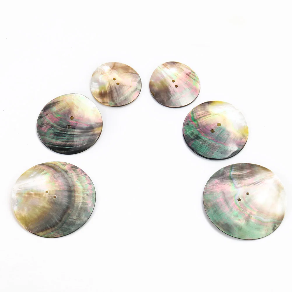 1PC Natural Shell Button Black Mother of Pearl 2 Hole Round Buttons DIY Sewing Scrapbook Accessories Crafts Garment Decorations