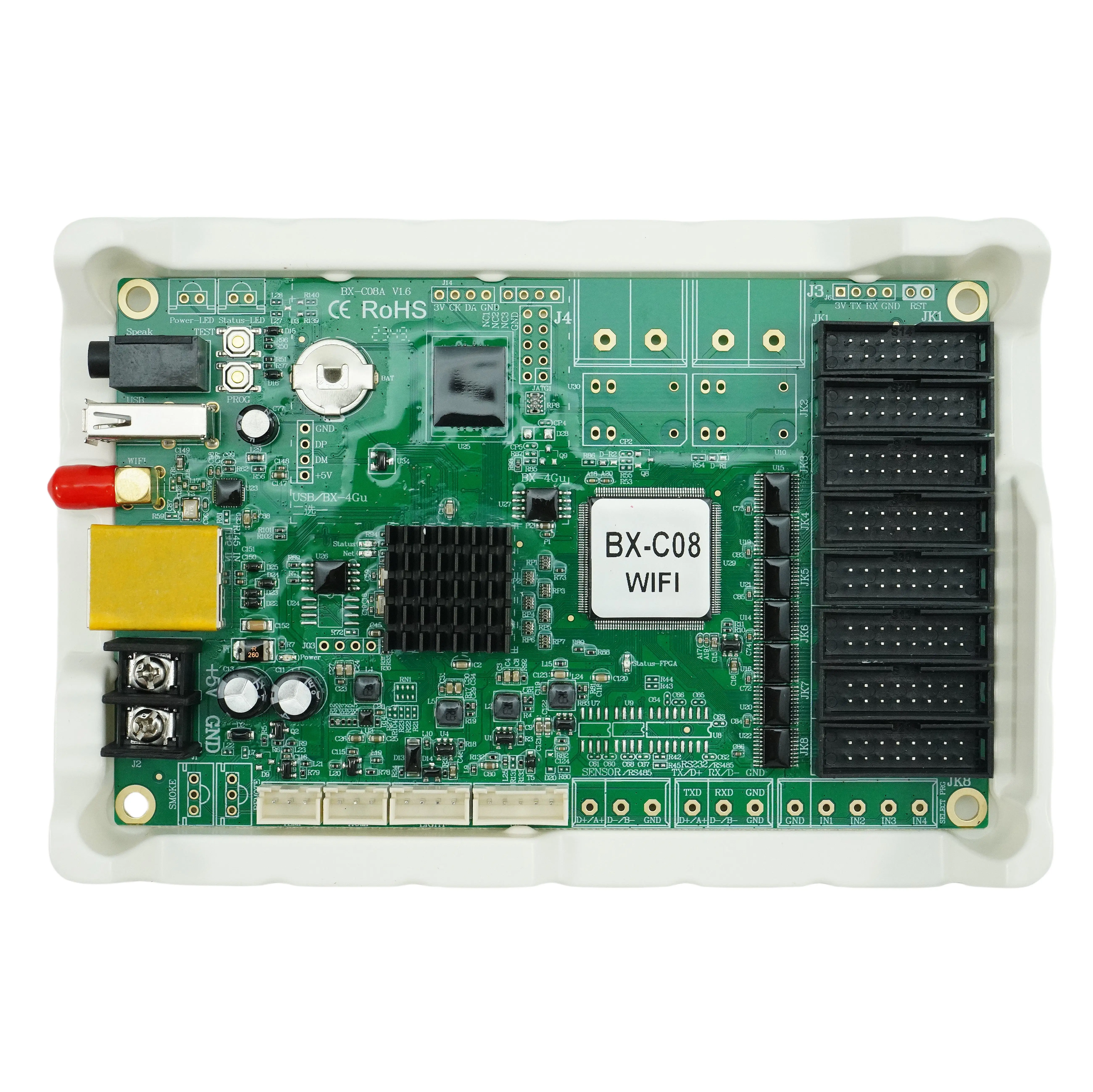 BX-C08/C08 (WiFi) Customizable Large Cluster LED Display Screen, Multi-scene Multimedia Player, One Screen, One Card
