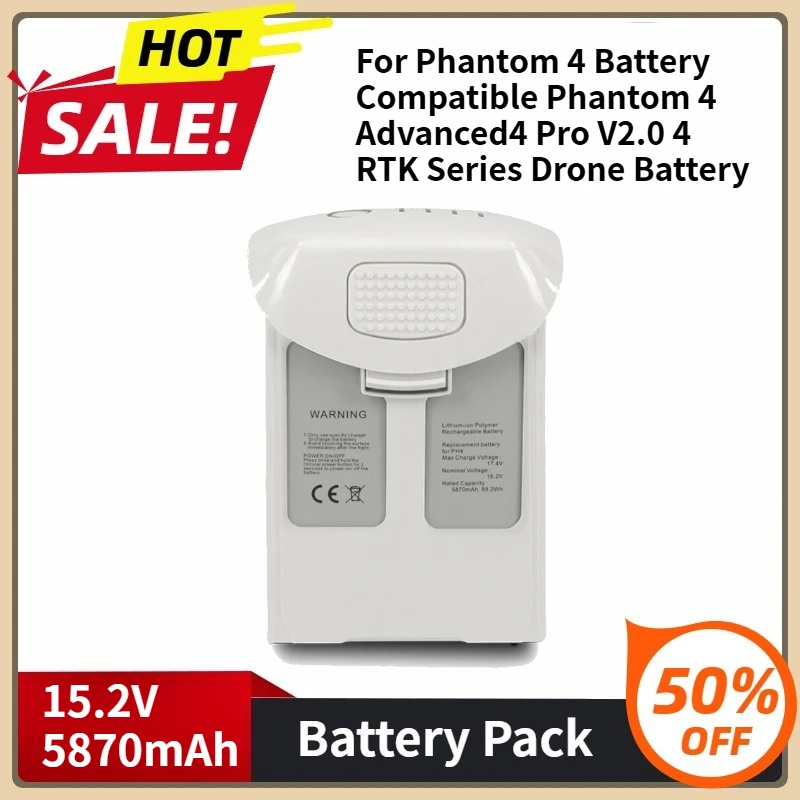 

For Phantom 4 Battery Compatible Phantom 4 Advanced4 Pro V2.0 4 RTK Series Drone Battery 15.2V 5870mAh